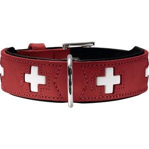 Ошейник Hunter Collar Swiss 42 (35-39,5см) кожа красный/черный для собак