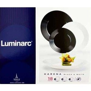 Сервиз столовый 18 предметов Luminarc Harena Black & White (N1518)