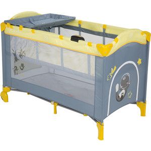Манеж - кровать Capella SWEET TIME COSMOCATS , серый+желтый