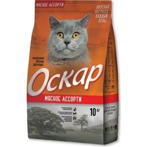 Сухой корм Оскар Мясное ассорти для взрослых кошек 10кг (201001221)
