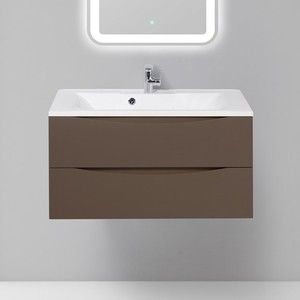 Тумба с раковиной BelBagno Marino 90 cioccolato opaco (MARINO-900-2C-SO-CTO-P, BB900/450-LV-MR-PR)