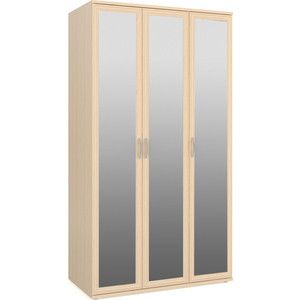 Шкаф для одежды и белья 3-х дверный с зеркалами Мебельный двор ШК-4-Зерк-3 дуб