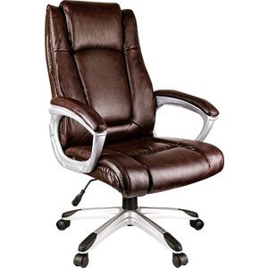 Кресло руководителя Helmi HL-E09 Capital экокожа коричневая