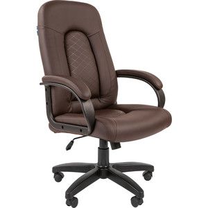 Кресло руководителя Helmi HL-E29 Brilliance экокожа коричневая мягкий подлокотник