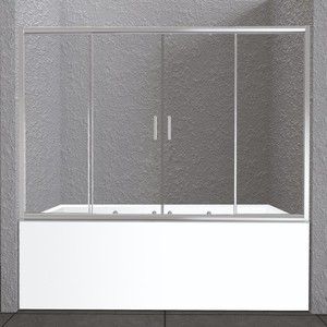 Шторка для ванной BelBagno Unique 180x140 прозрачная, хром (UNIQUE-VF-2-150/180-140-C-Cr)