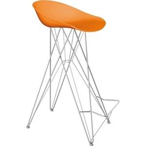 Барный стул Sheffilton SHT-ST19/S66 оранжевый/хром лак