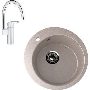 Кухонная мойка и смеситель Ulgran U-405 Grohe Eurosmart (U-405-302, 33202002)