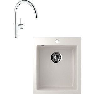 Кухонная мойка и смеситель Ulgran U-404 Grohe BauClassic (U-404-331, 31234000)