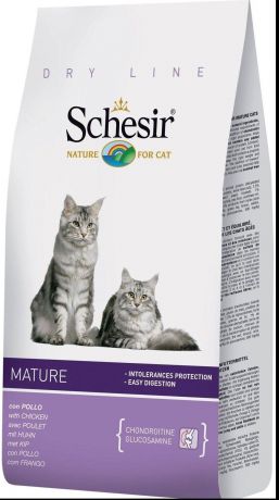 Сухой корм Schesir Mature для пожилых кошек (1,5 кг, )