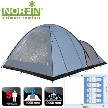 Палатка Norfin Alta 5 Nfl кемпинговая 5-ти местная (210 х 310 х 140 см, 5)
