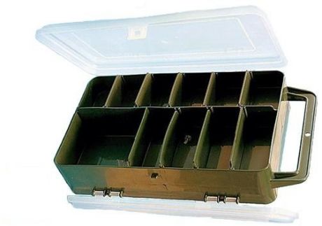 Коробка Salmo Double Sided рыболовная двухсторонняя 26 х16 х 80 см (26 x 16 x 8 см, Зеленый, прозрачный)