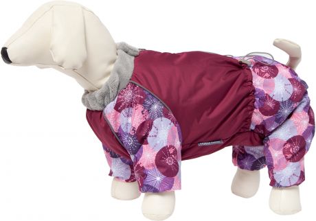 Комбинезон Osso Fashion Морозко на меху для собак девочек (28, Бордовый)