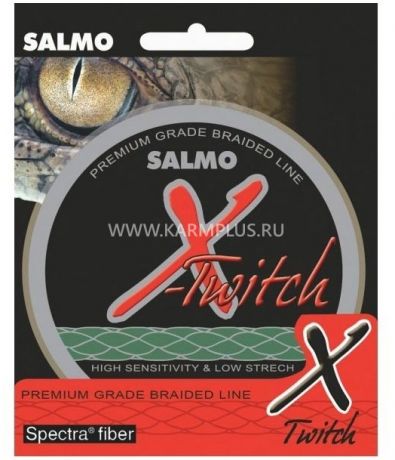 Леска плетеная Salmo X-twitch (100 м, Ø 0,14 мм / Тест 7,30 кг)