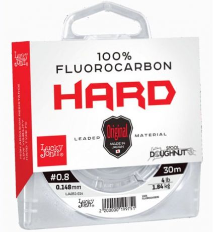 Леска монофильная Lucky John Fluorocarbon Hard (30 м, Ø 0,148 мм / Тест 1,84 кг)