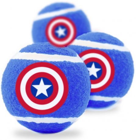 Игрушка Buckle-Down Капитан Америка синий теннисные мячики для собак (Синий)