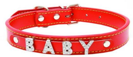 Ошейник Каскад Колибри с украшением из букв BABY красный для собак (45 x 2 см, Красный)