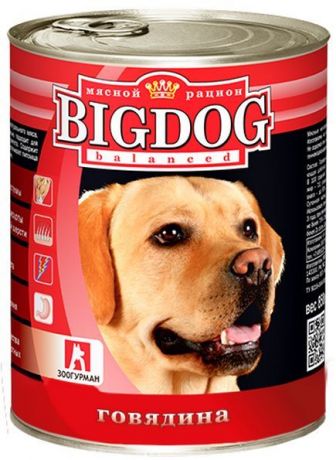 Консервы Зоогурман Big Dog Говядина для собак (850 г, Говядина)