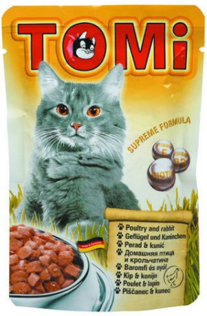 Паучи Tomi птица с кроликом для кошек (100 г)