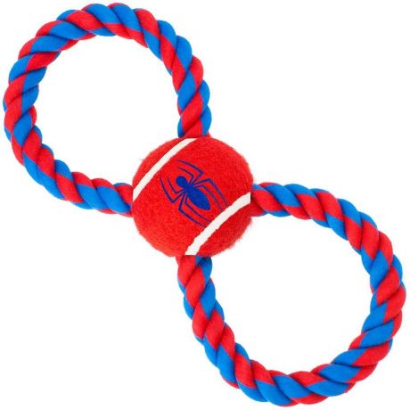 Игрушка Buckle-Down Человек-паук красный мячик на верёвке для собак (Красный)