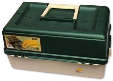 Ящик PLANO 9606-02 раздвижной с 6ю лотками (52 х 32,2 х 26,8 см, Зеленый, бежевый)