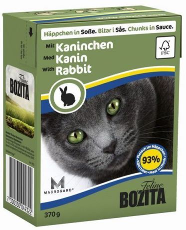 Консервы Bozita Feline кусочки Кролик в соусе для кошек (370 г, Кролик)