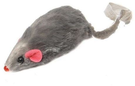 Игрушка Каскад Мышь забавная резиновая цвет серый для кошек (11 см, Серый)