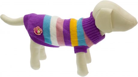Свитер Каскад в полоску фиолетовый для собак (20 см, Фиолетовый)