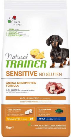 Сухой корм Trainer Natural Sensitive No Gluten Adult Mini без глютена c уткой для собак мелких пород (7 кг)