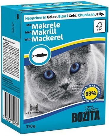 Консервы Bozita Feline кусочки Скумбрия в желе для кошек (370 г, Скумбрия)
