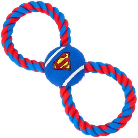 Игрушка Buckle-Down Супермен синий мячик на верёвке для собак (Синий)