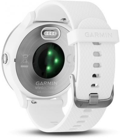 Умные часы Garmin Vivoactive 3 серебристые с белым ремешком (Vivoactive 3)