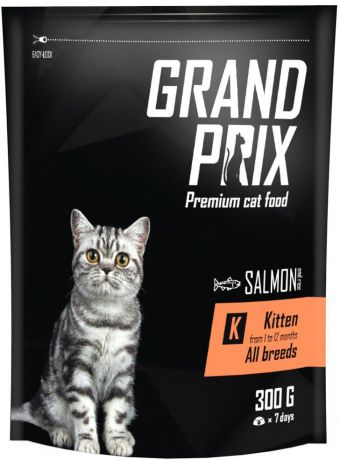 Сухой корм Grand Prix Kitten с лососем для котят (0,3 кг, Лосось)
