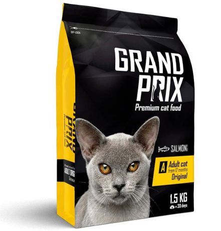 Сухой корм Grand Prix Adult Original с лососем для кошек (0,3 кг, Лосось)