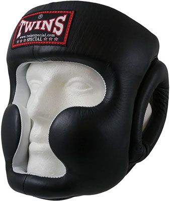 Шлем боксерский Twins (кожа) (черный) размер XL HGL-6-black-XL