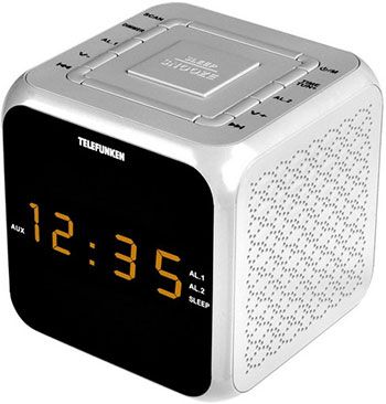 Радиочасы Telefunken TF-1571 (белый с янтарным)