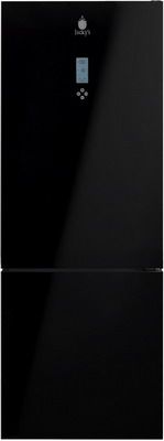 Двухкамерный холодильник Jacky`s JR FI357EN черное стекло