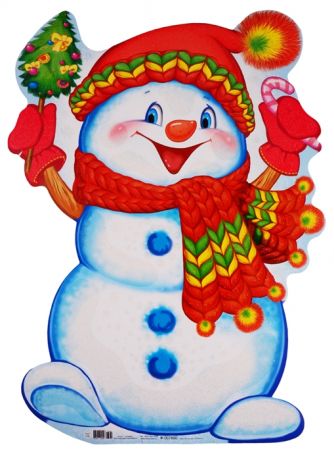 Плакат вырубной Снеговик