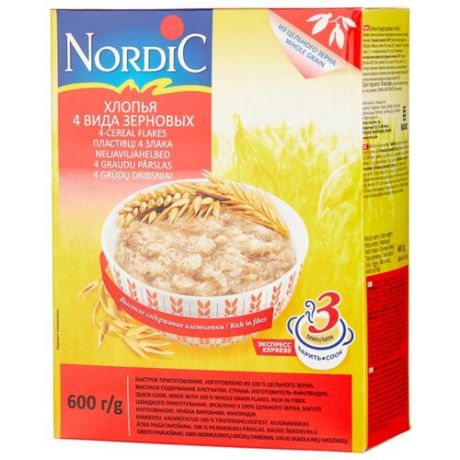 Nordic Хлопья 4 вида зерновых