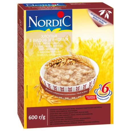 Nordic Хлопья 5 видов зерновых
