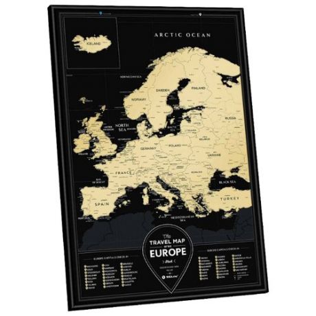 1DEA.me Скретч Карта Европы Black