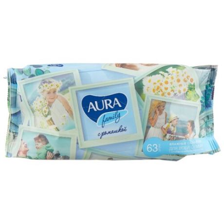 Влажные салфетки Aura Family