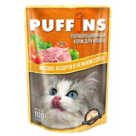 Корм для кошек Puffins Мясное