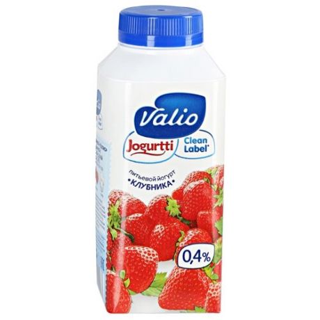 Питьевой йогурт Valio клубника