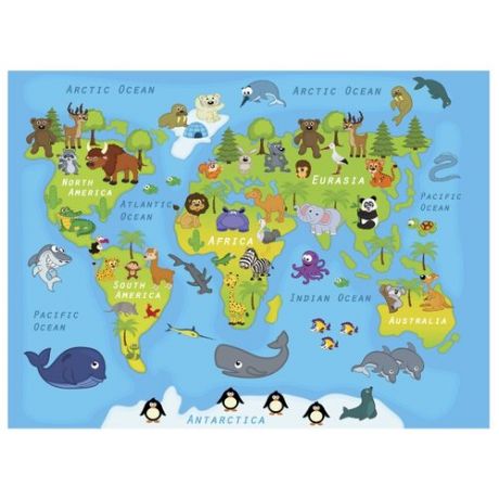 Картина Ekoramka Карта мира