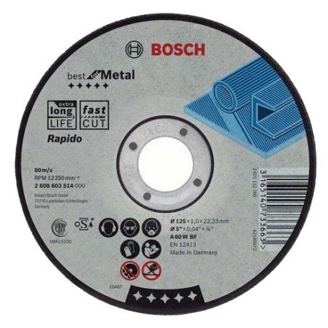 Диск отрезной 125x1x22.23 BOSCH