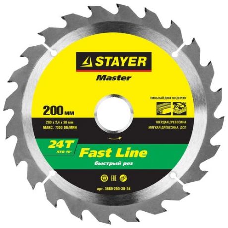 Пильный диск STAYER Fast Line