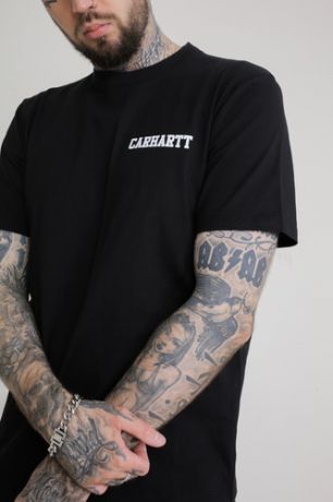 Футболка CARHARTT S/S College Script T-Shirt (Black/White, XL)