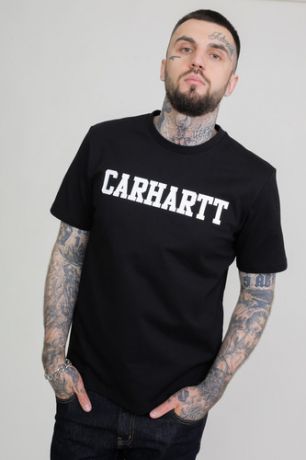 Футболка CARHARTT S/S College T-Shirt (Black/White, XL)