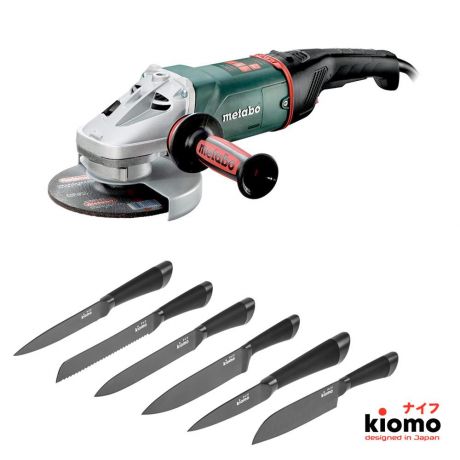 Набор Metabo УШМ (болгарка) we 22-180 mvt (606463000) + шесть Японских ножей kiomo