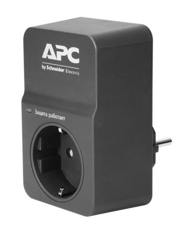 Удлинитель Apc Pm1wb-rs 553101 1гнездо 220В 16А заземление черный